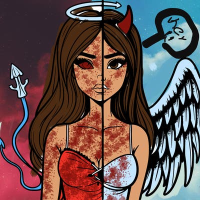 devil vs angel realistic girl