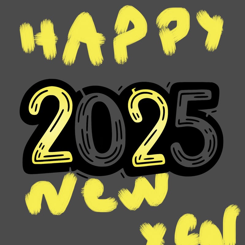 one line scrawled numbers sketch design “2025”