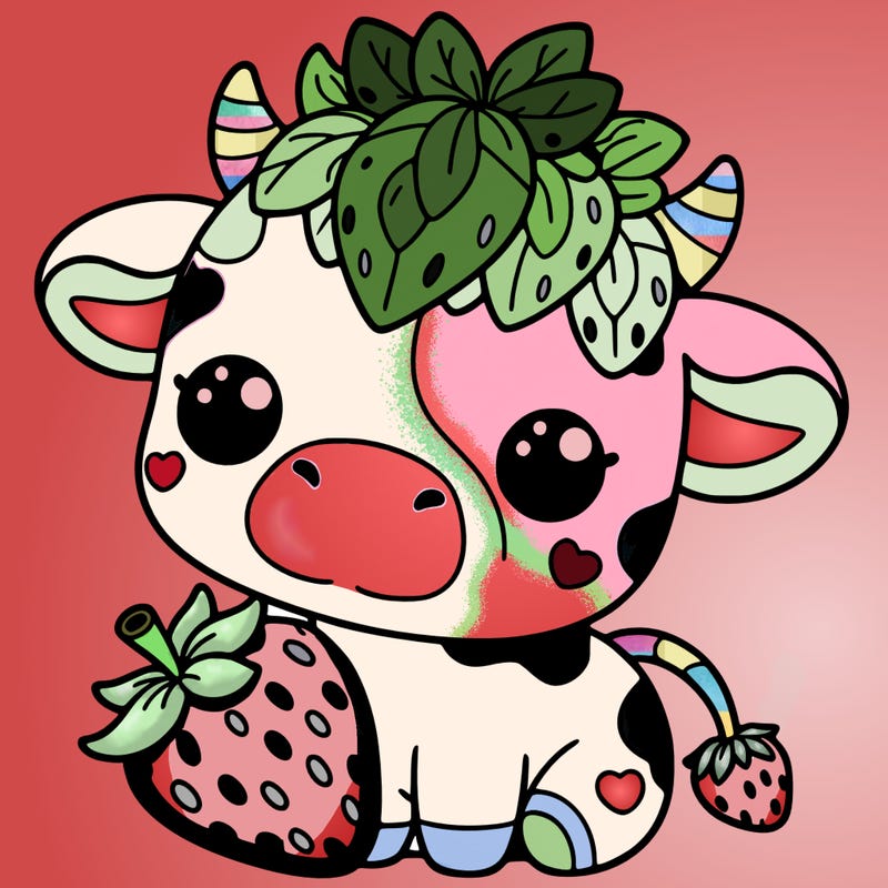 cute strawberry cow