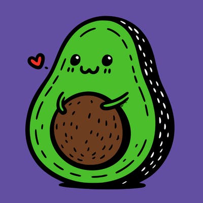 an avocado hugging an avocado