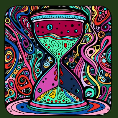 surreal pschedelic hourglass sands of time