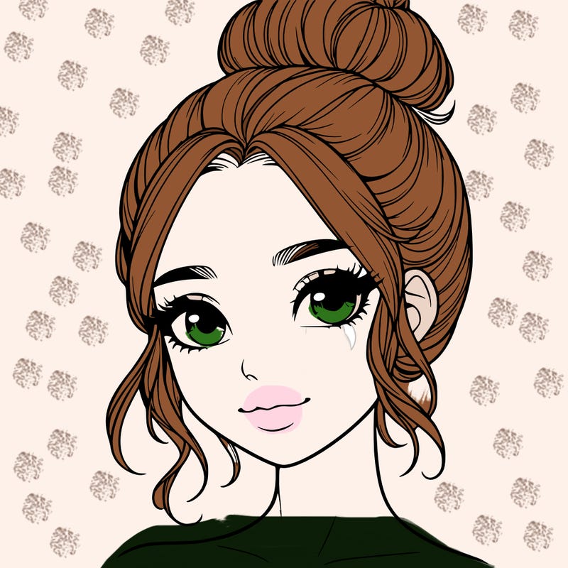 realistic pretty girl with hair in bun