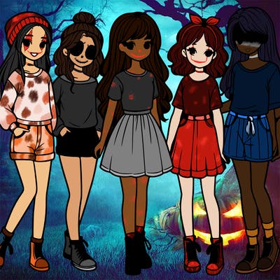 a group of five girls