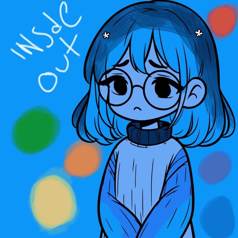 sad girl with glasses in a sweater