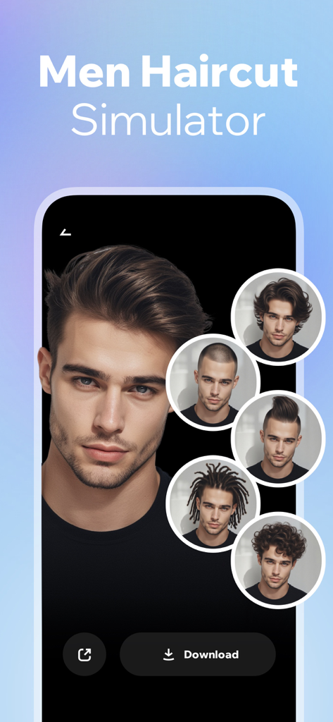 Prookie: Hair AI Hairstyle app - Simulatore di tagli di capelli da uomo dell'app Prookie con funzione AI di prova virtuale di acconciature