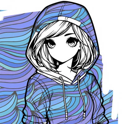realistic girl with hoodie
