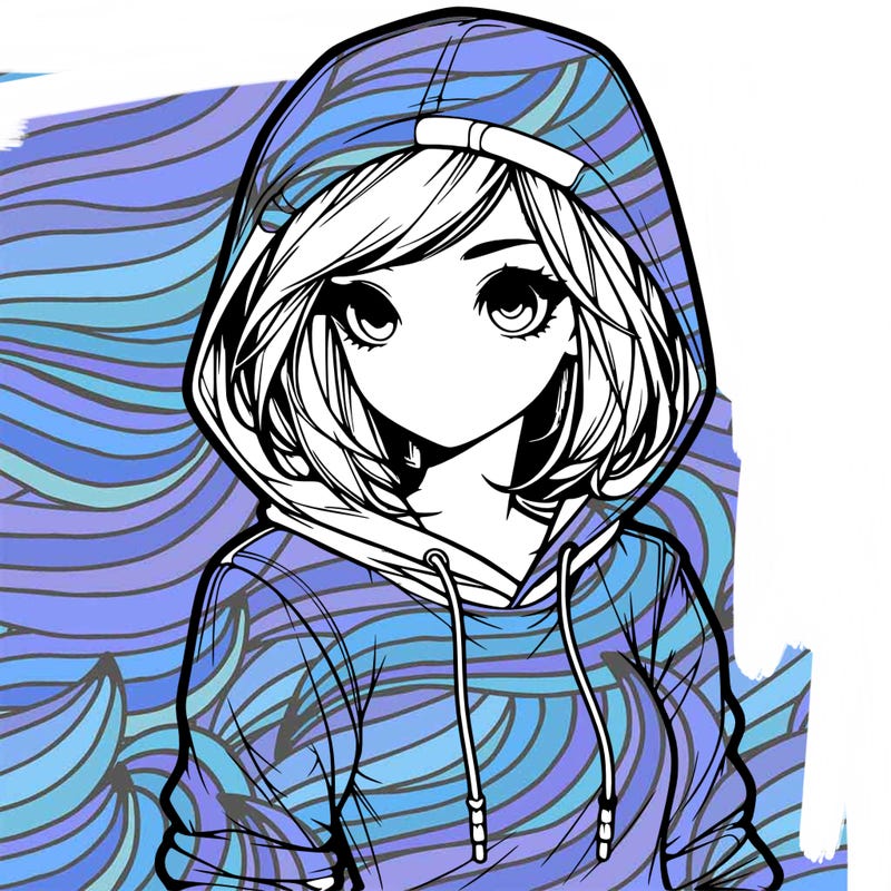 realistic girl with hoodie