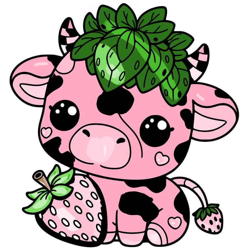 cute strawberry cow
