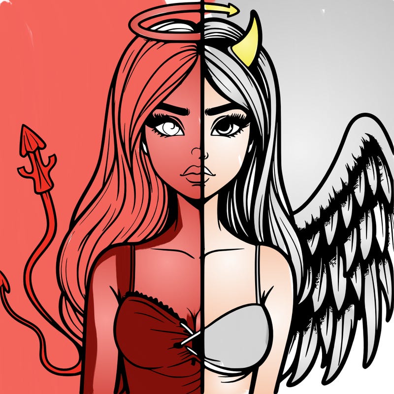 devil vs angel realistic girl