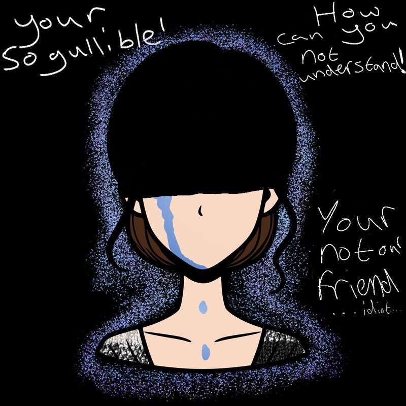 woman with a blank face