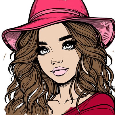 realistic girl with hat