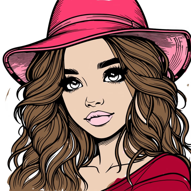 realistic girl with hat