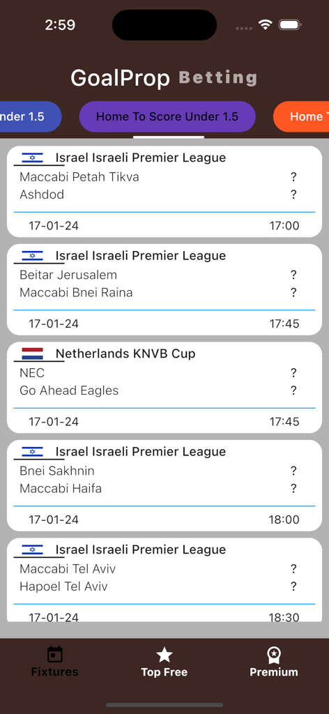 GoalProp - Team Over and Under - Sports App | MWM