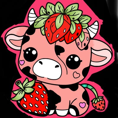 cute strawberry cow