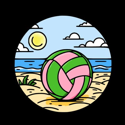 volleyball on a beach