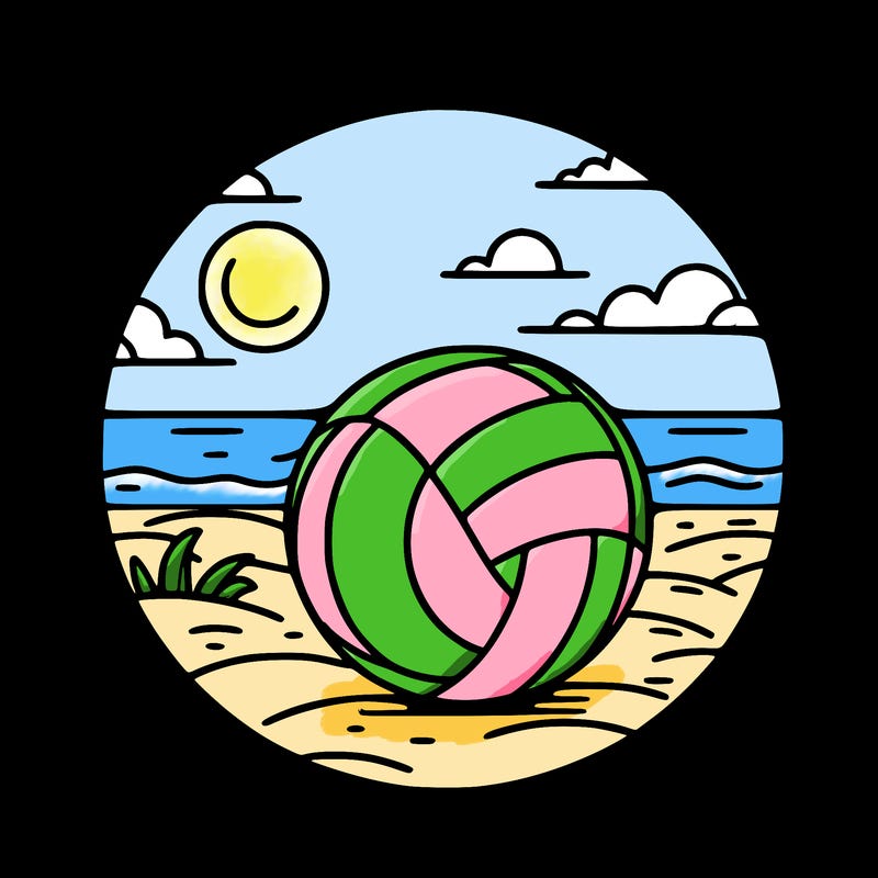volleyball on a beach