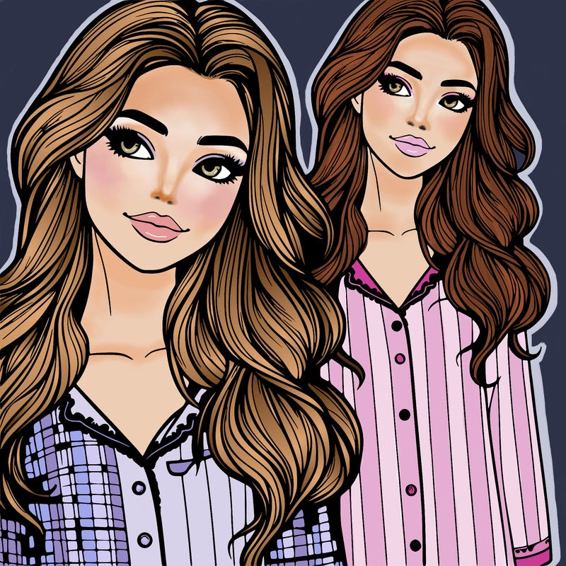 beautiful teenage girl in pajamas realistic