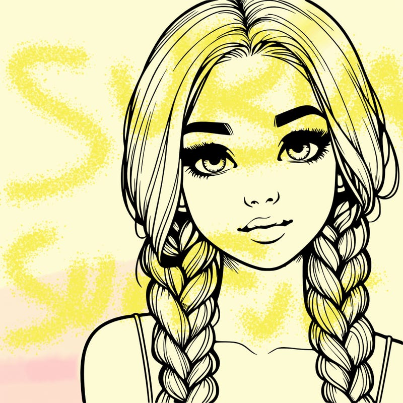 realistic girl with braids