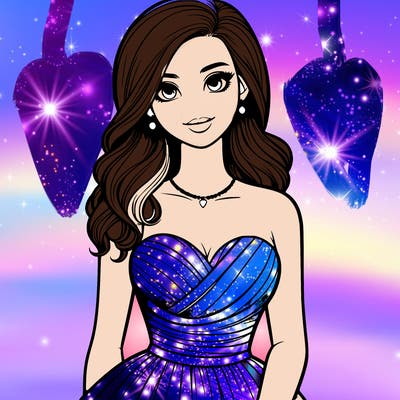 realistic girl in prom dress