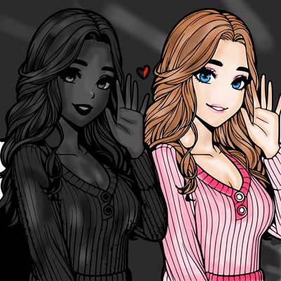 realistic pretty girl waving at her friend