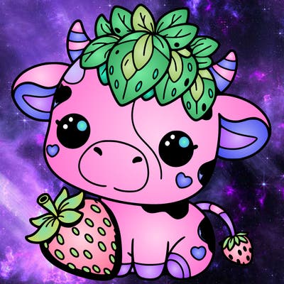 cute strawberry cow