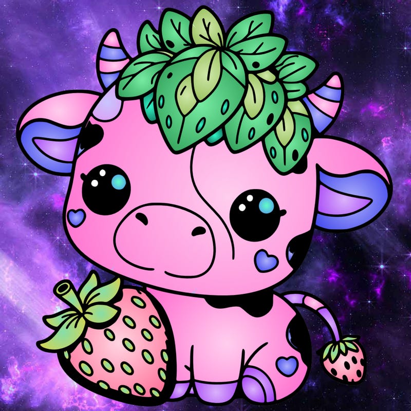 cute strawberry cow
