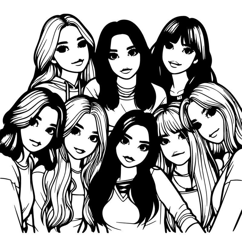 realistic bunch of girls