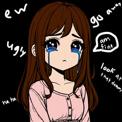 realistic girl crying