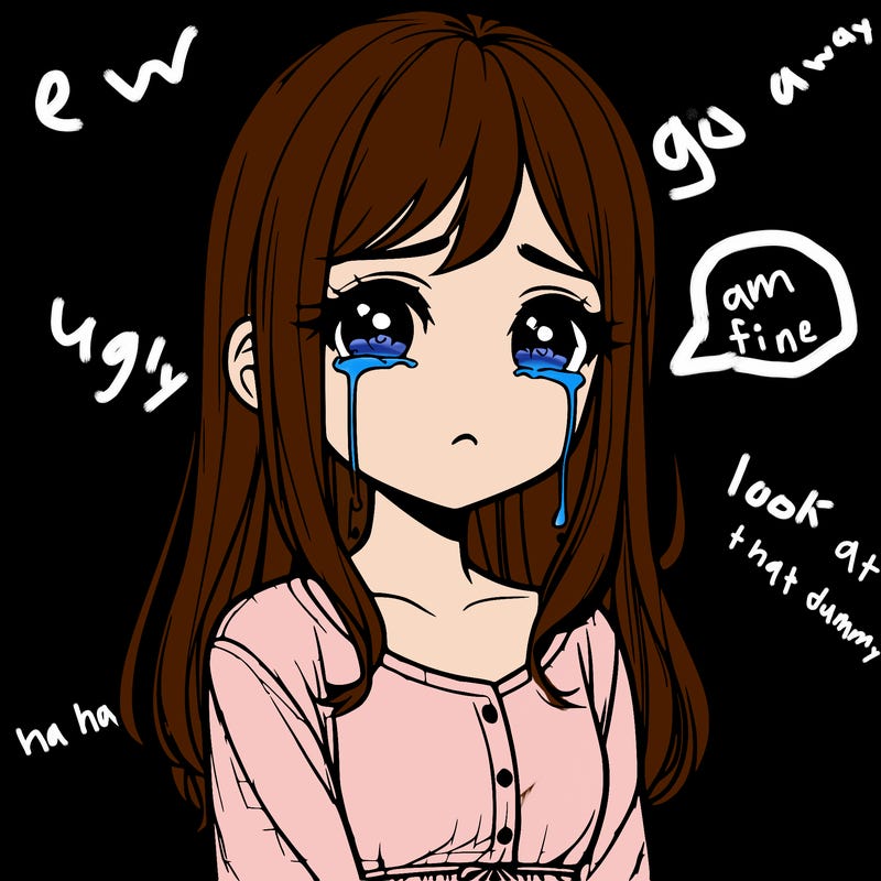 realistic girl crying