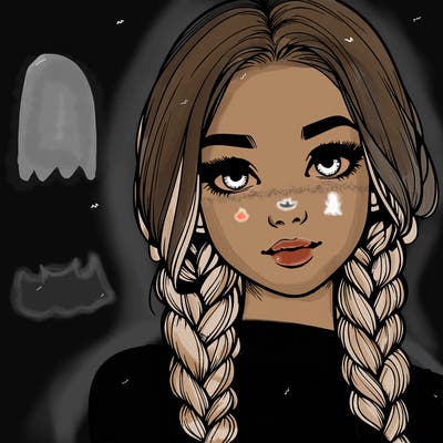 realistic girl with braids