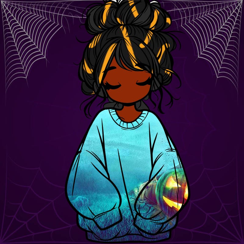 girl with baggy sweatshirt and messy bun