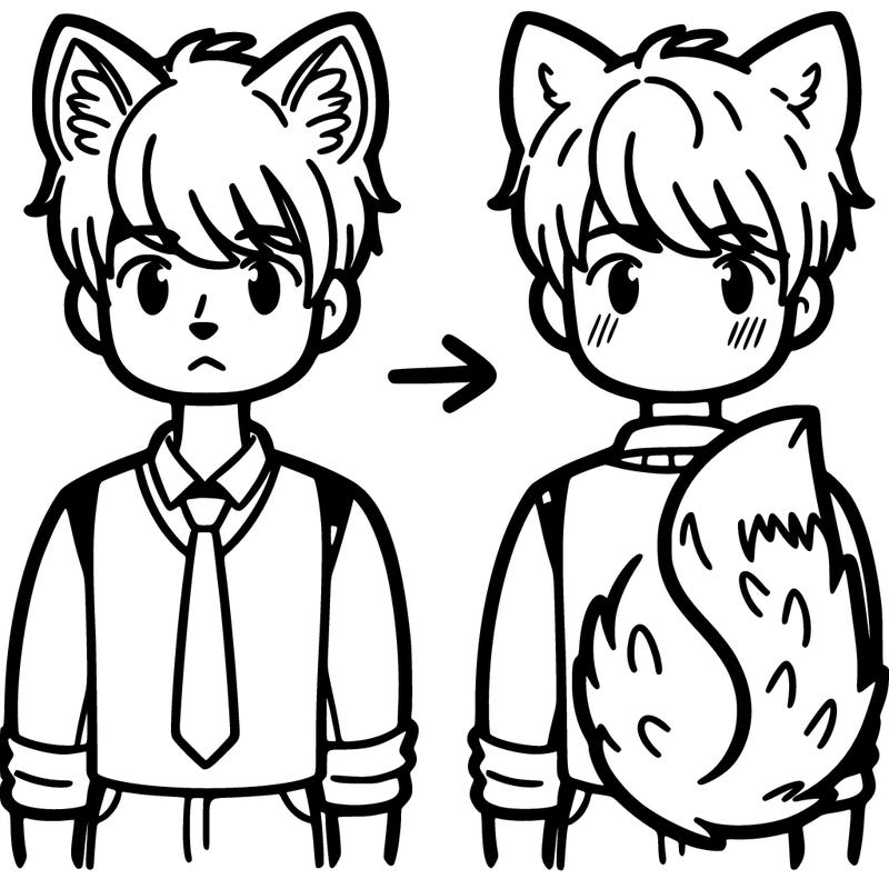 a man with wolf ears and tail