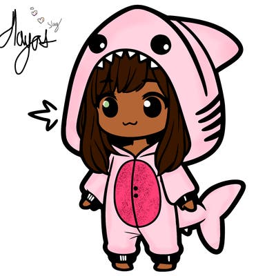 girl in shark onesie