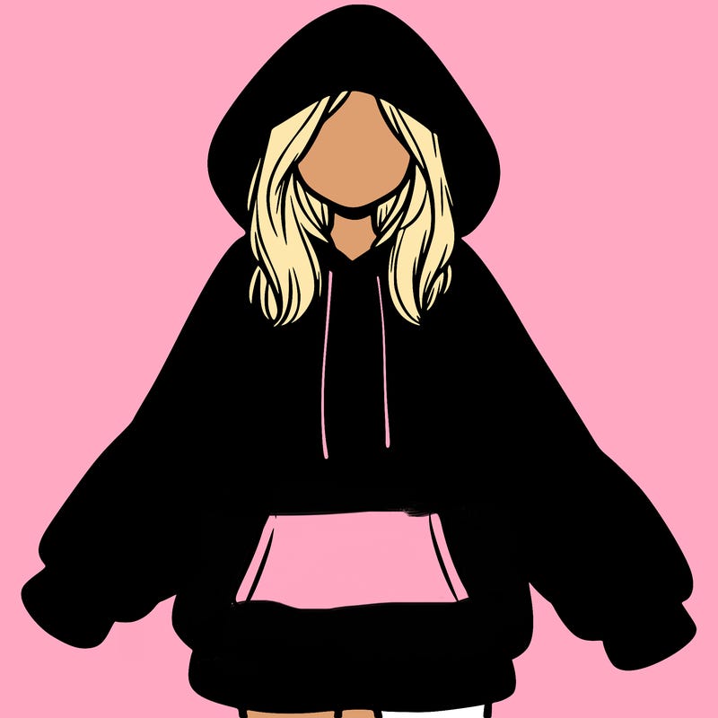 girl in oversized hoodie