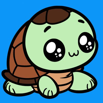 cute little animated turtle
