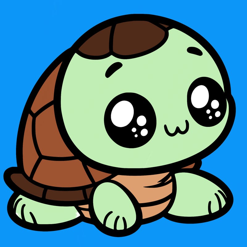 cute little animated turtle