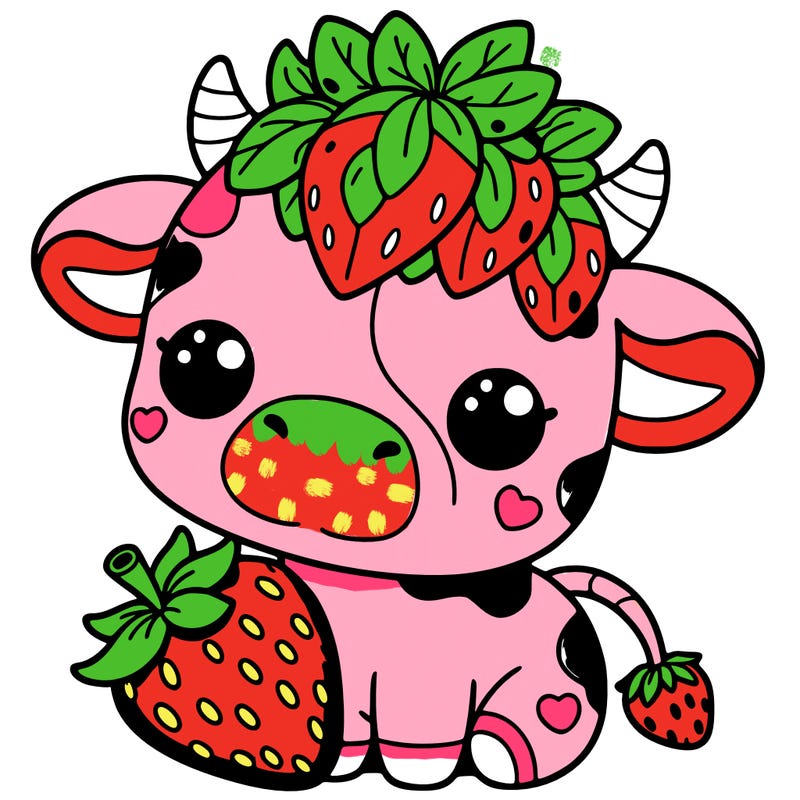 cute strawberry cow
