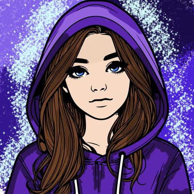 realistic girl with a hoodie