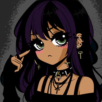 goth anime girl