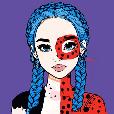 realistic girl with braids