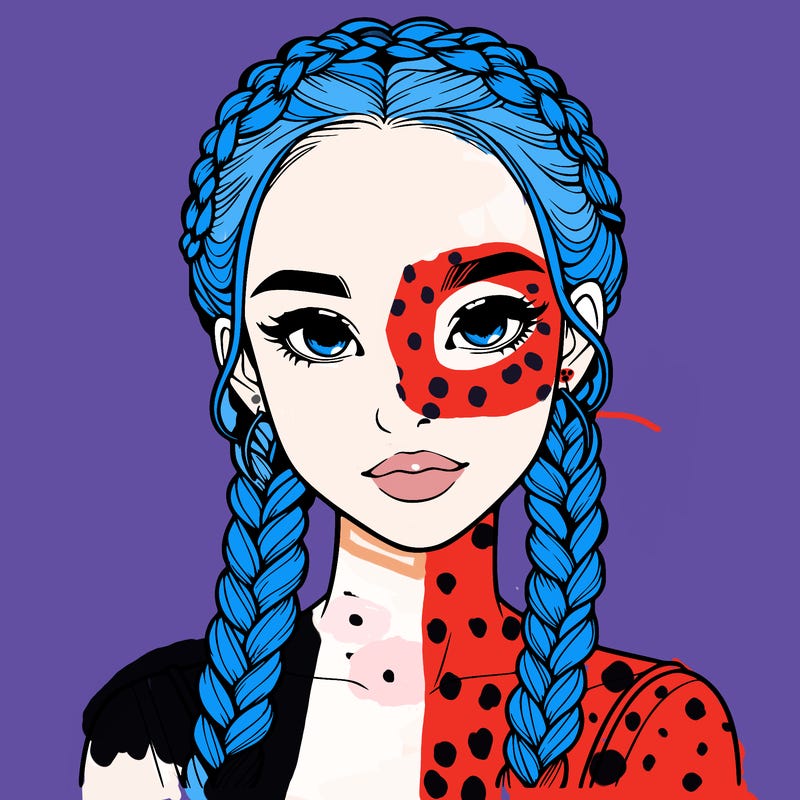 realistic girl with braids