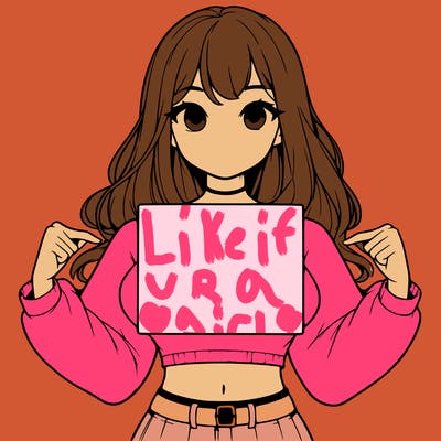 girl holding a blank sign in a long sleeve crop top