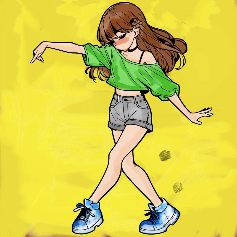 realistic girl danceing