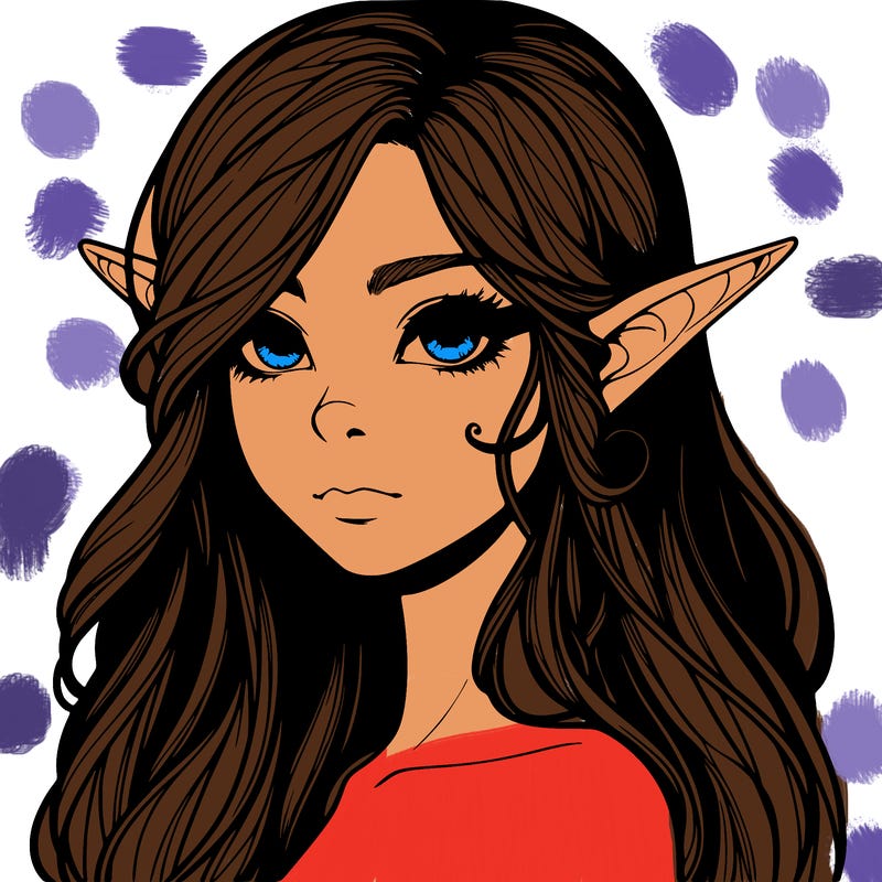 elf girl realistic dark fantasy
