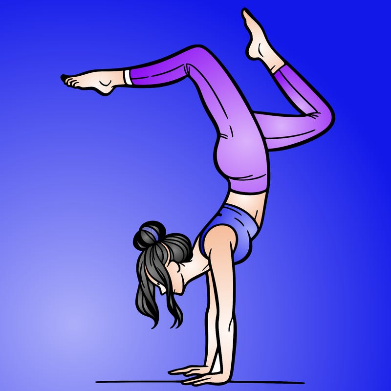 a woman doing a handstand