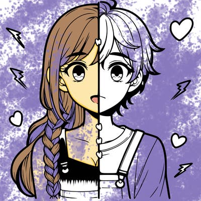 realistic girl boy split