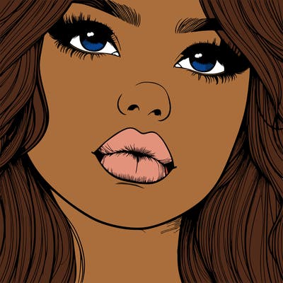 really realistic girl with lips