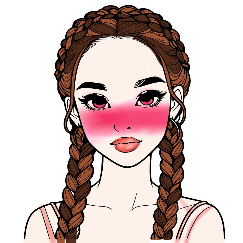 realistic girl with braids