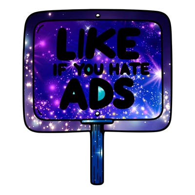 a sign that says like if you hate ads