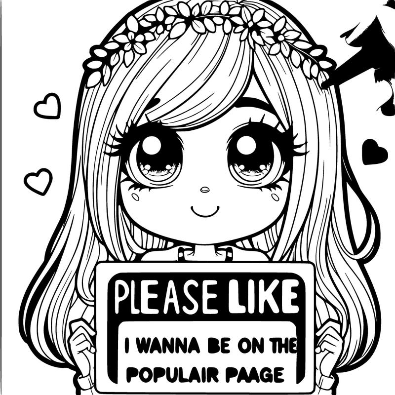 realistic girl holding up a sign that says please like i wanna be on the popular page